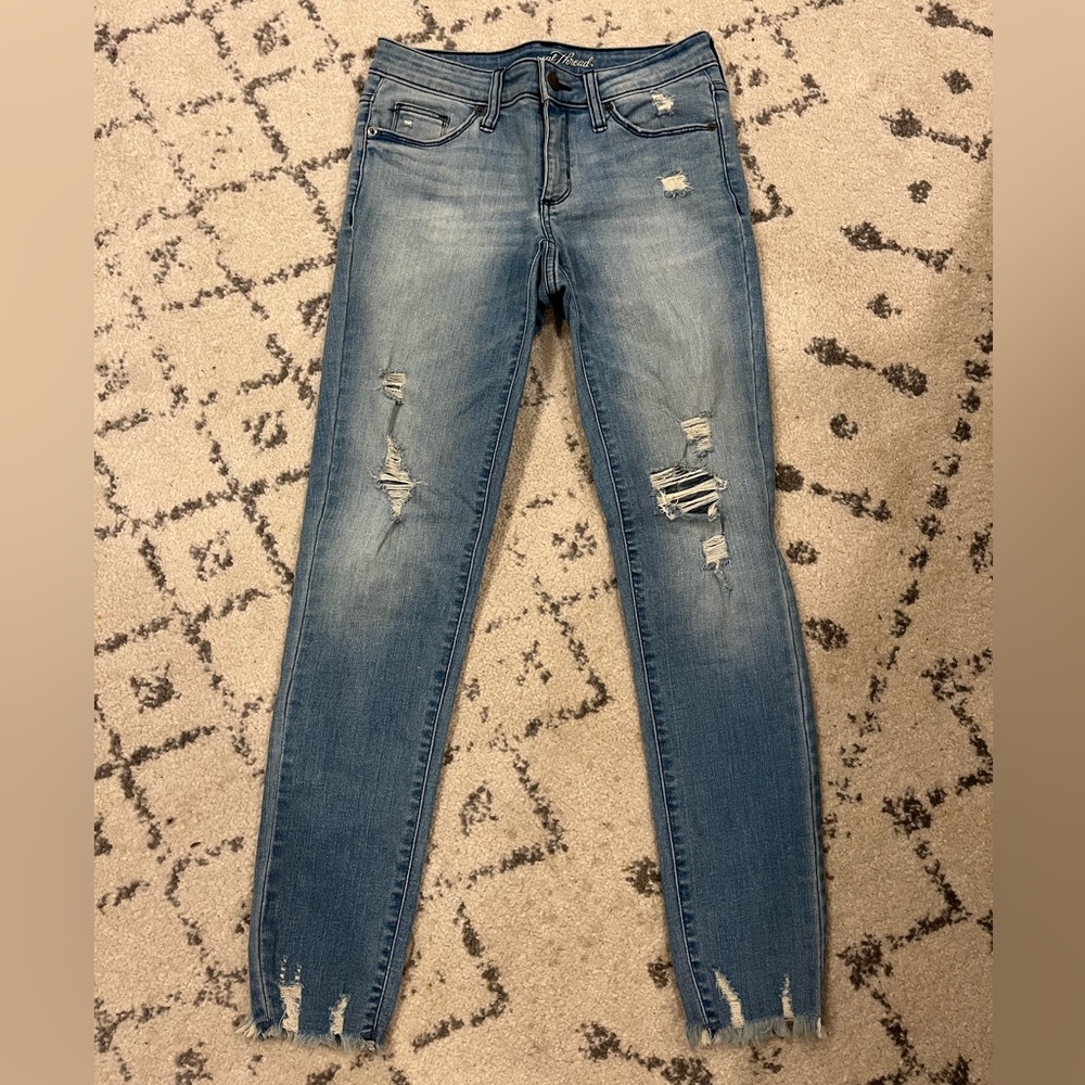 Mid rise skinny cropped ankle